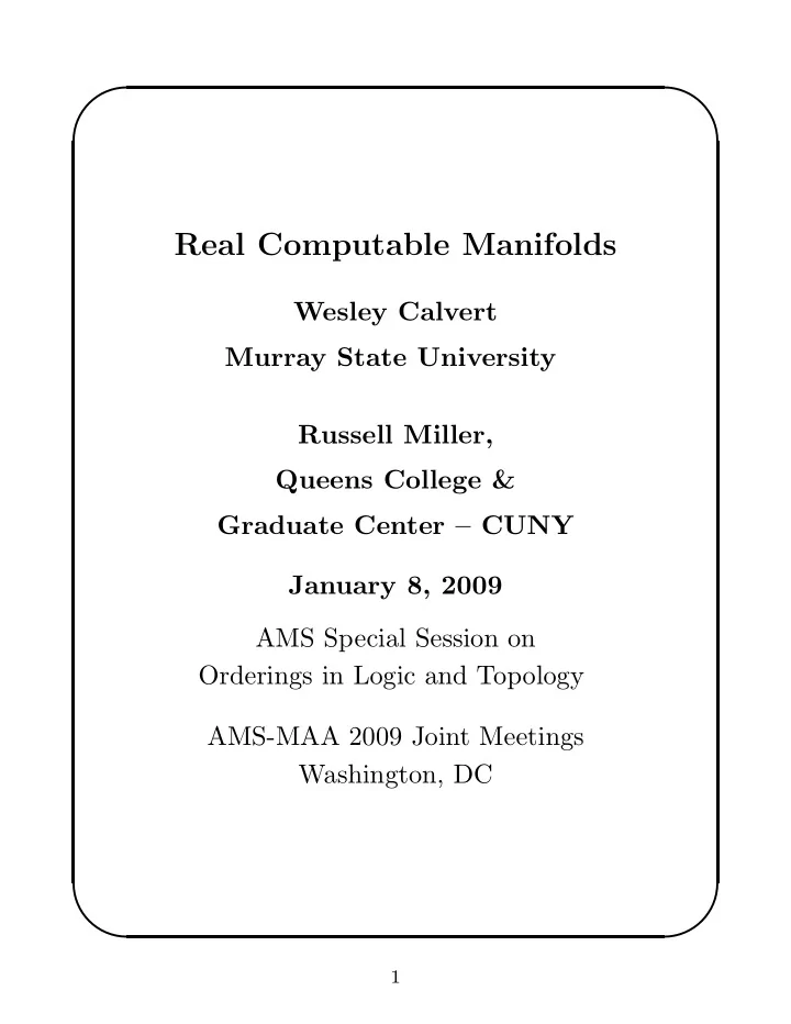 real computable manifolds