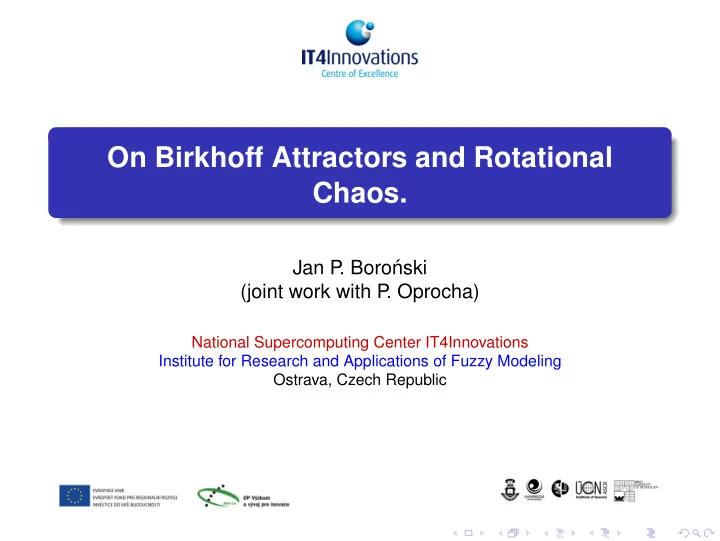 on birkhoff attractors and rotational chaos