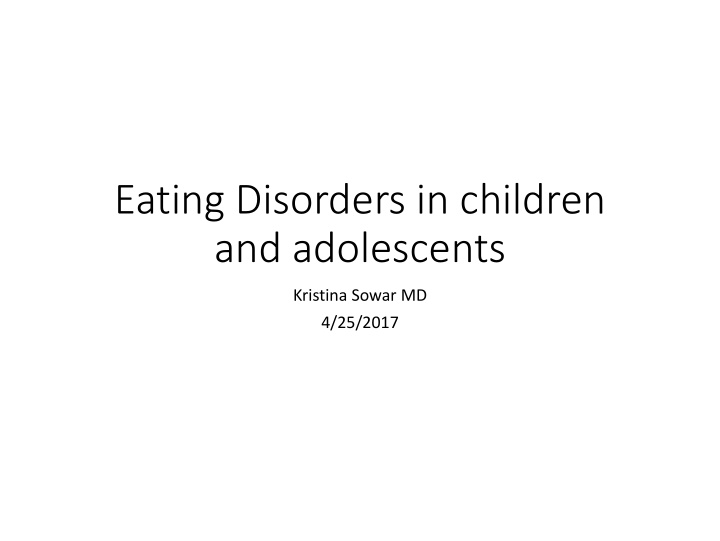 eating disorders in children and adolescents
