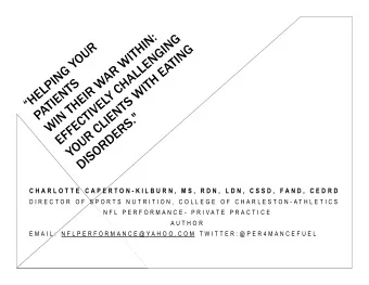 C H A R L O T T E  C A P E R T O N - K I L B U R N ,  M S ,  R D N ,  L D N ,  C S S D ,  F A N D