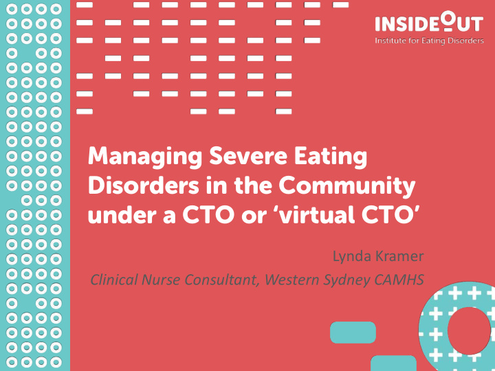 managing severe eating disorders in the community under a