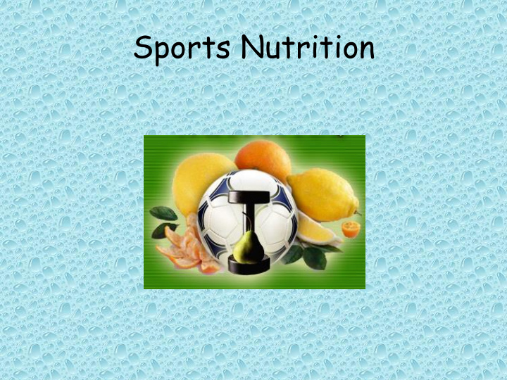 sports nutrition nutrients