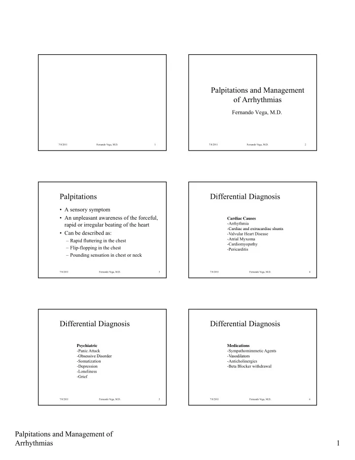 palpitations and management of arrhythmias y