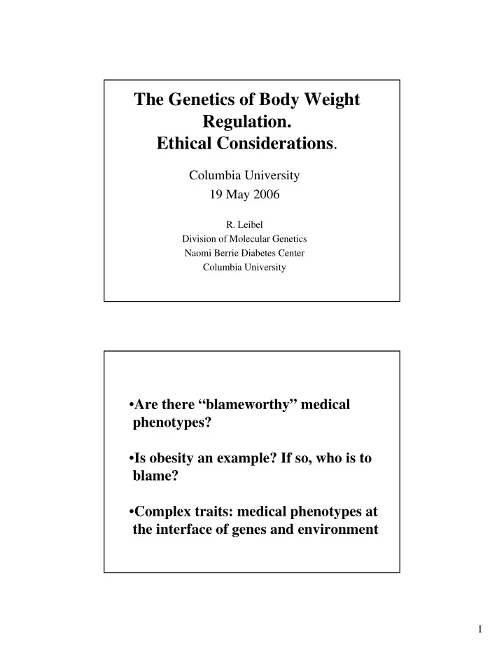 the genetics of body weight regulation ethical