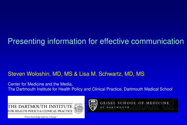 presenting information for effective communication