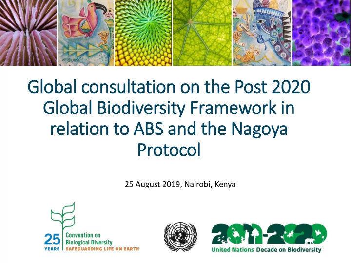 glo lobal consultation on the post 2020