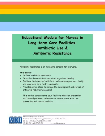 Educational Module for Nurses in  Long-term Care Facilities:  Antibiotic Use &amp;  Antibiotic