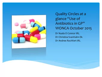 Antibiotics in GP  WONCA October 2015  Dr Nuala O Connor IRL  Dr Christina Svanholm Dk  Dr