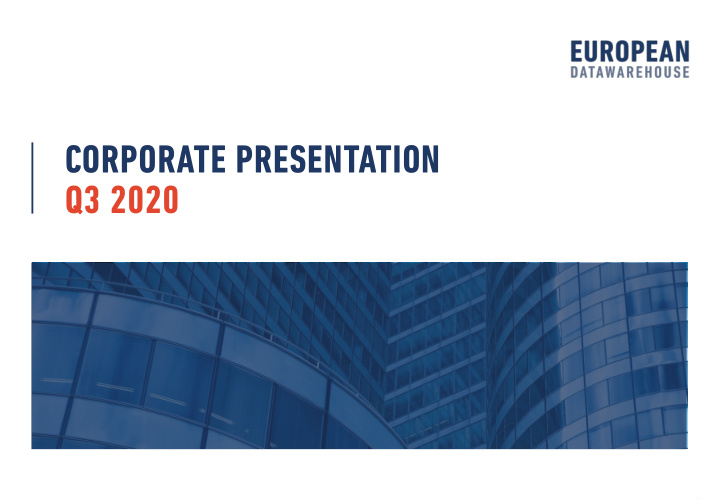 corporate presentation q3 2020 who we are