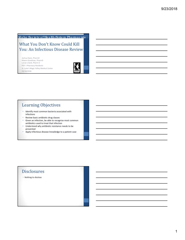 learning objectives