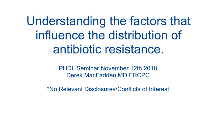 understanding the factors that influence the distribution