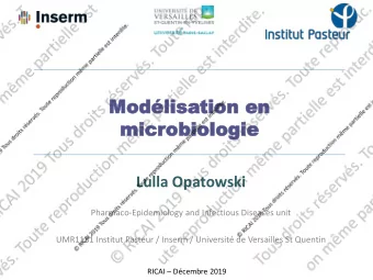 micr  microbiolog  obiologie  ie  Lulla Opatowski  Pharmaco-Epidemiology and Infectious Diseases