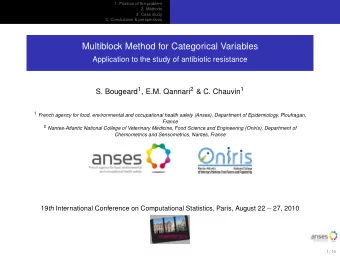Multiblock Method for Categorical Variables  Application to the study of antibiotic resistance S.