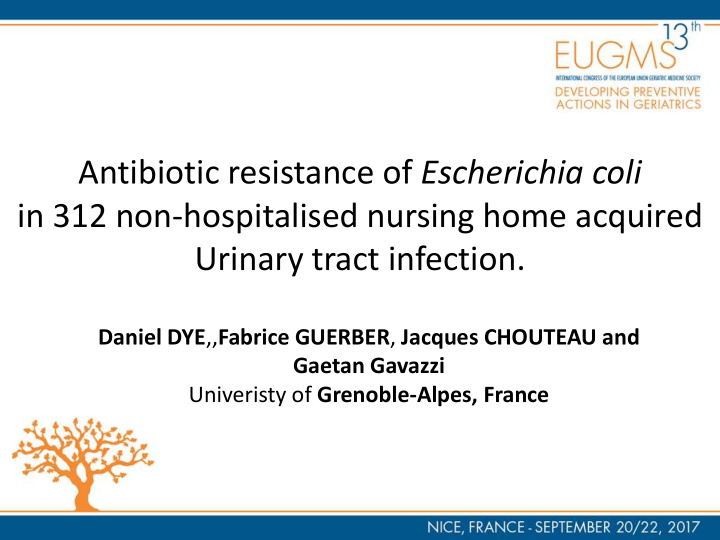 antibiotic resistance of escherichia coli