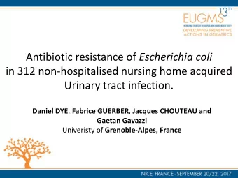 Antibiotic resistance of Escherichia coli  in 312 non-hospitalised nursing home acquired Urinary