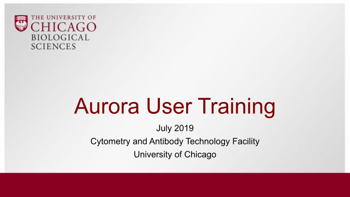 aurora user training