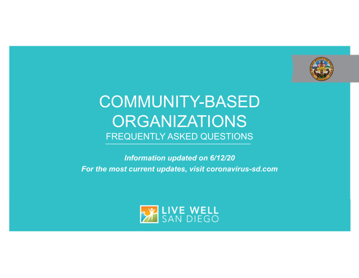community based organizations