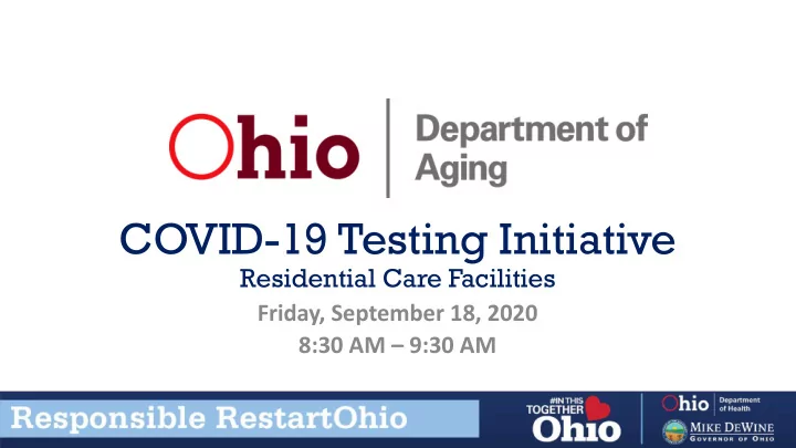 covid 19 testing initiative
