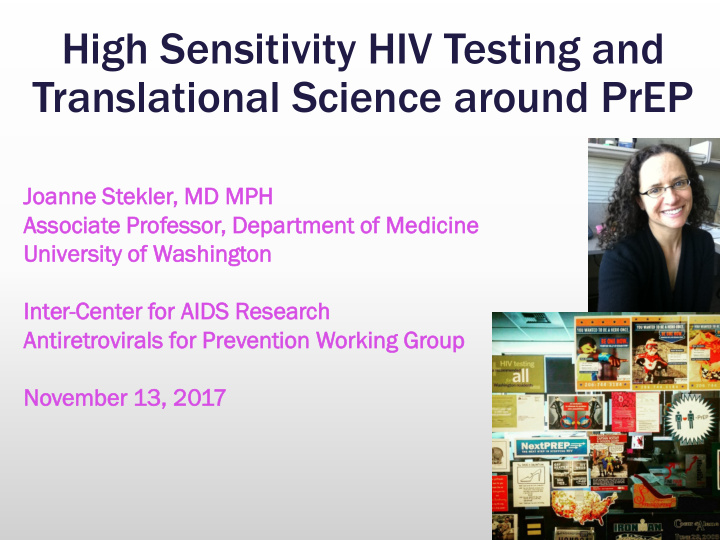 high sensitivity hiv testing and translational science