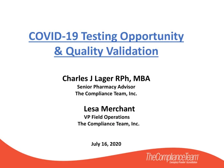 quality validation