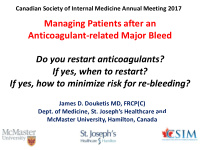 managing patients after an anticoagulant related major