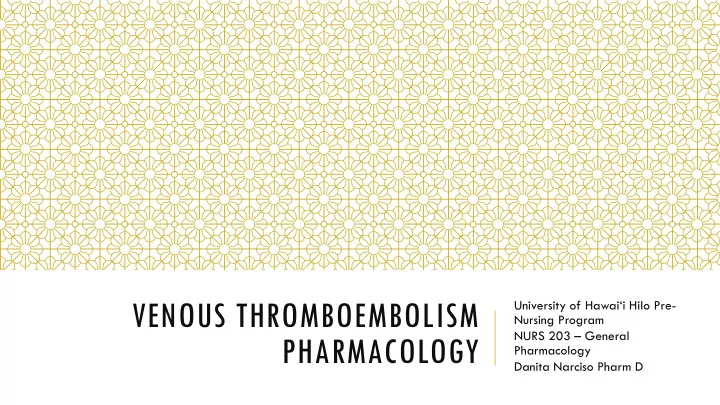 pharmacology