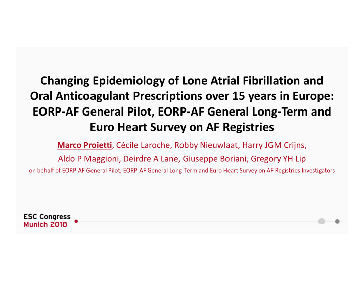 changing epidemiology of lone atrial fibrillation and