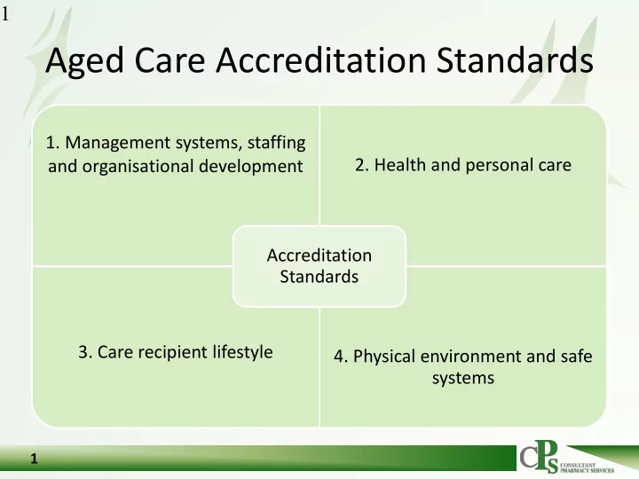 aged care accreditation standards