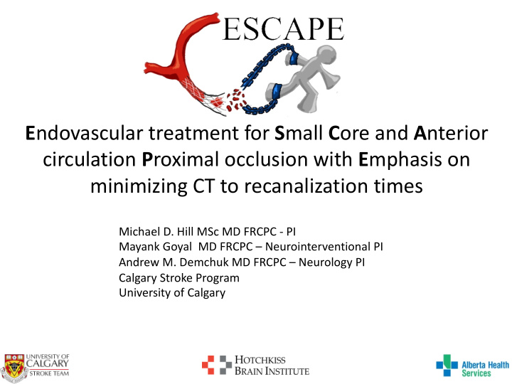 e ndovascular treatment for s mall c ore and a nterior