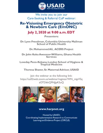 Re-visioning EmONC :  A project to review, rethink and revise  the EmONC framework and indicators