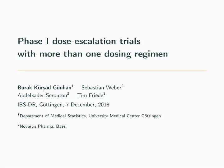 phase i dose escalation trials with more than one dosing