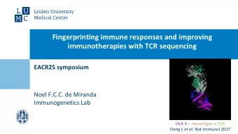immunotherapies with TCR sequencing  EACR25 symposium  Noel F.C.C. de Miranda  Immunogenetics Lab