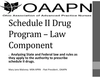 . Analyzing State and Federal law and rules as they apply to the authority to prescribe schedule II