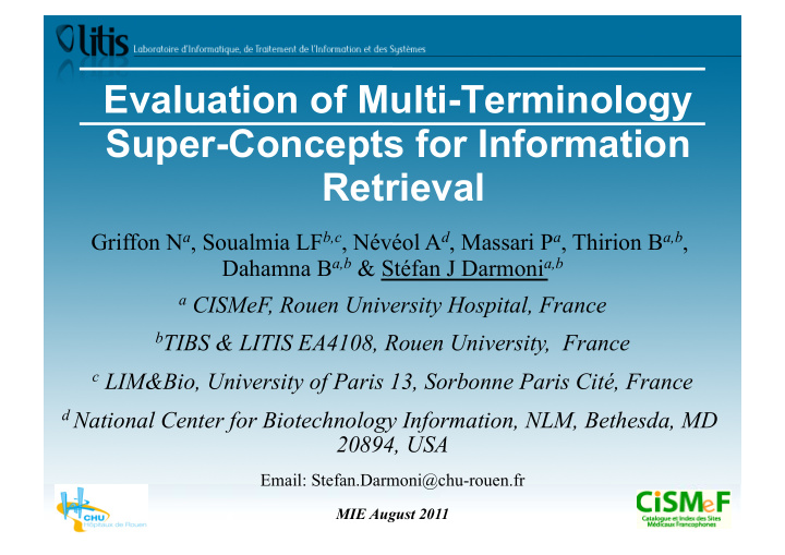 evaluation of multi terminology super concepts for