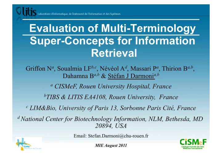 evaluation of multi terminology super concepts for