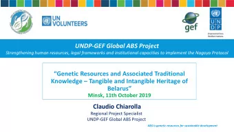 PRESENTATION TITLE Knowledge  Tangible and Intangible Heritage of Belarus  Minsk, 11th