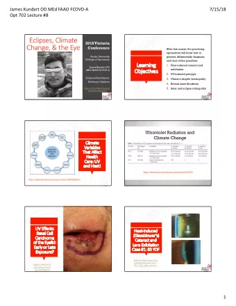 Eclipses, Climate  2018 Victoria  Change, &amp; the Eye  Conference  After this course, the