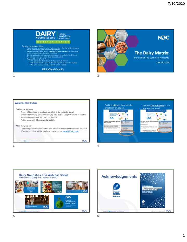the dairy matrix