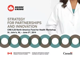 Strategy for Partnerships And Innovation  CNS ILSI North America Food for Health Workshop St.