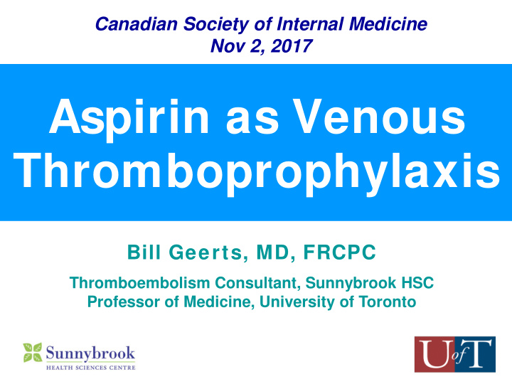 aspirin as venous thromboprophylaxis