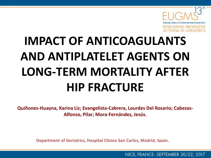 impact of anticoagulants