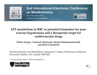 ATP metabolism in RBC as potential biomarker for post  exercise hypotension and a therapeutic