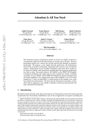 arXiv:1706.03762v5  [cs.CL]  6 Dec 2017 Llion Jones  Aidan N. Gomez   ukasz Kaiser