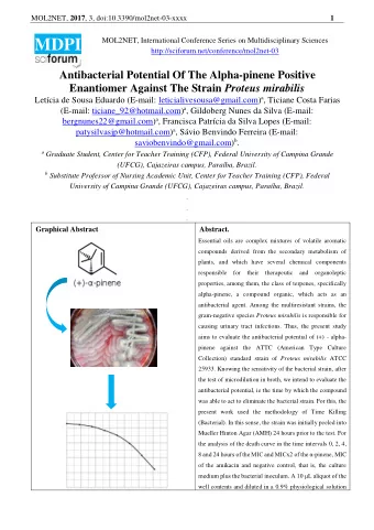 MOL2NET, 2017 , 3, doi:10.3390/mol2net-03-xxxx  2  was withdrawn, thereby forming a suspension, and