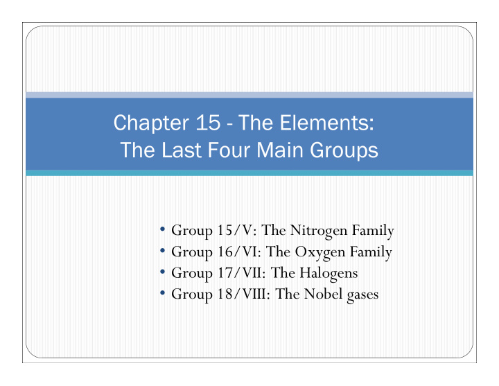 chapter 15 chapter 15 the elements he elements the last