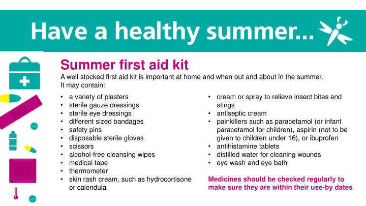 summer first aid kit