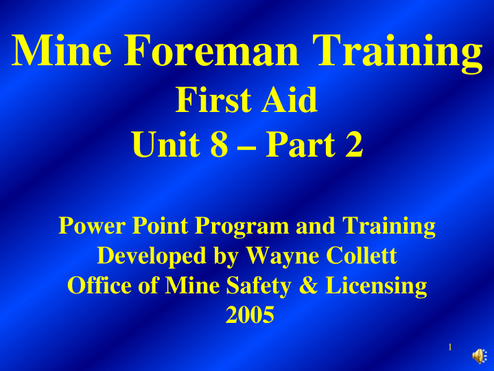 mine foreman training