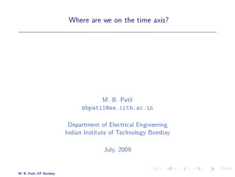 Where are we on the time axis?  M. B. Patil  mbpatil@ee.iitb.ac.in  Department of Electrical