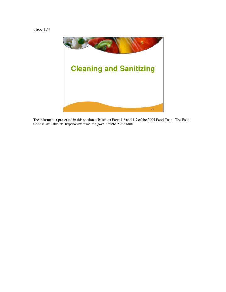 cleaning and sanitizing