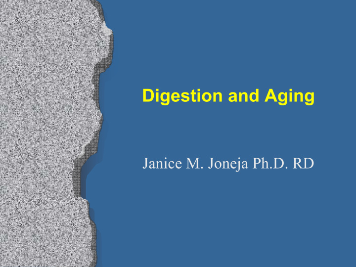 digestion and aging